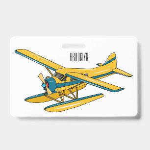 Seaplane cartoon illustration  badge