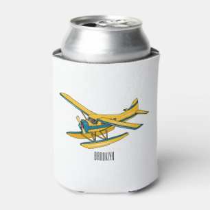 Seaplane cartoon illustration can cooler