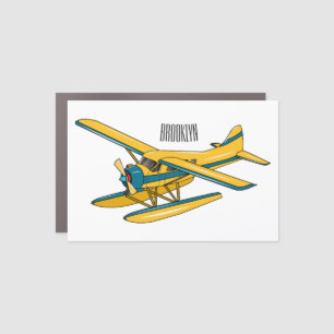 Seaplane cartoon illustration  car magnet