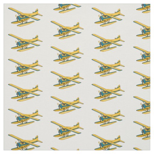 Seaplane cartoon illustration fabric