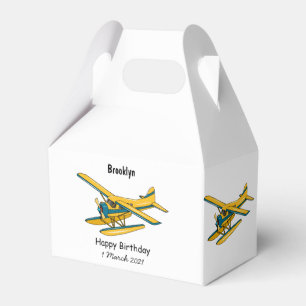 Seaplane cartoon illustration favor boxes