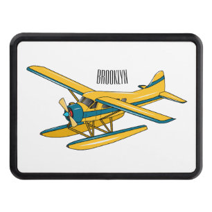 Seaplane cartoon illustration hitch cover