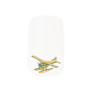Seaplane cartoon illustration  minx nail art