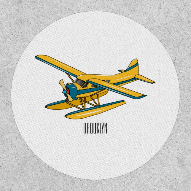 Seaplane cartoon illustration  patch (Front)