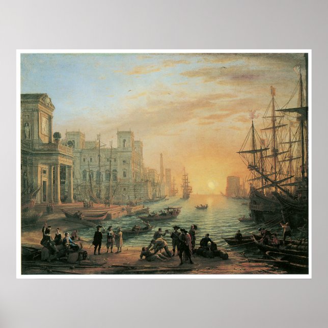 Seaport at Sunset, 1639 Poster (Front)