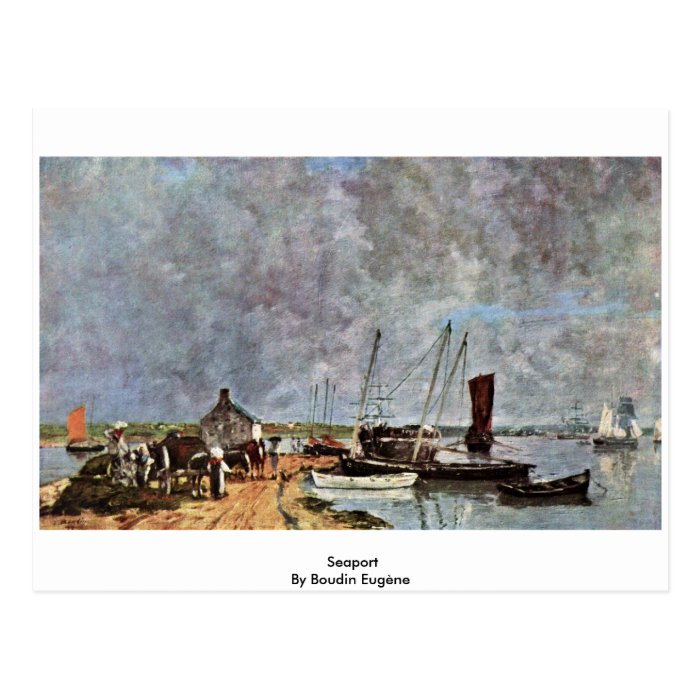 Seaport By Boudin Eugène Post Cards