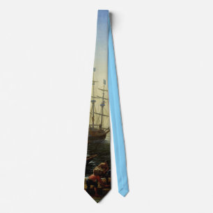Seaport Embarkation Saint Ursula Claude Lorrain Neck Tie