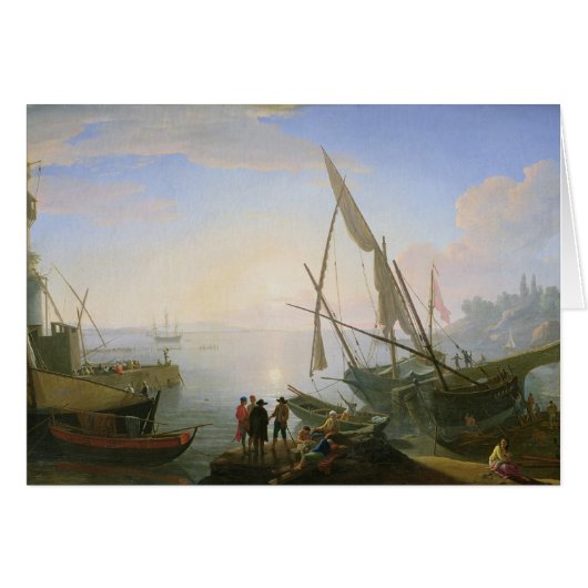Seaport with sunset cards (Front Horizontal)