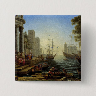 Seaport with the Embarkation of Saint Ursula Button