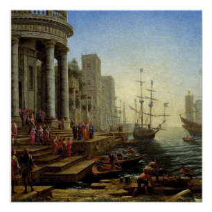 Seaport with the Embarkation of Saint Ursula Poster