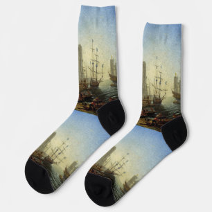 Seaport with the Embarkation of Saint Ursula  Socks