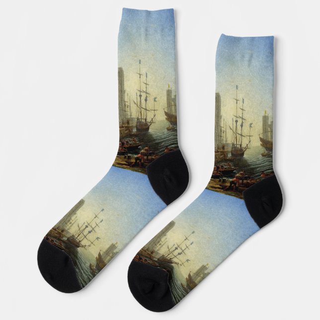 Seaport with the Embarkation of Saint Ursula  Socks (Left)