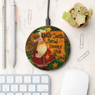 Sear Santa Send Money Wireless Charger