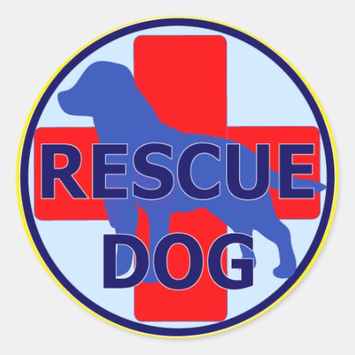 SEARCH AND RECUE DOG SARDA CLASSIC ROUND STICKER