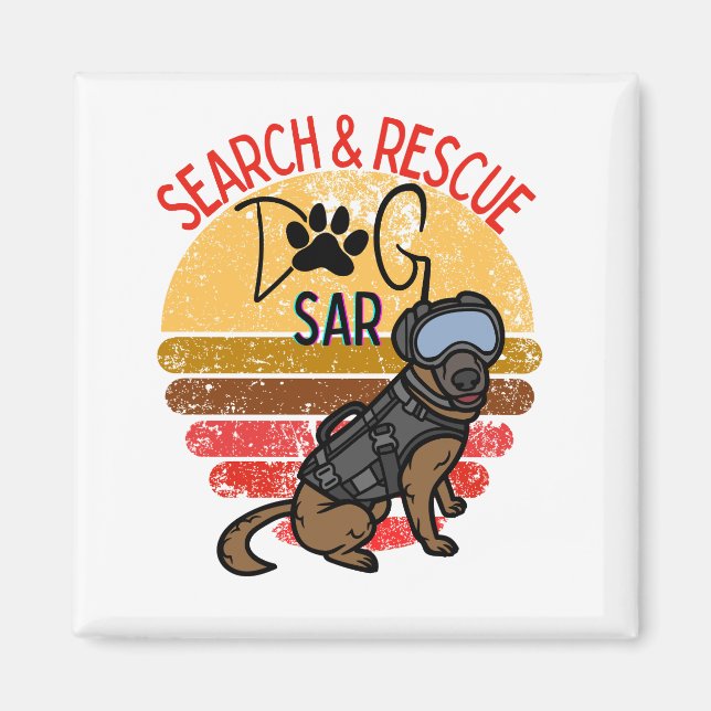 Search and Rescue SAR K-9 Professional Dogs Team  Magnet (Front)
