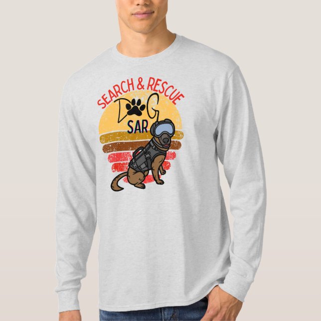 Search and Rescue SAR K-9 Professional Dogs Team T-Shirt (Front)