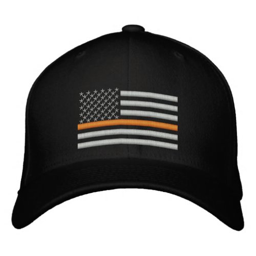 Search and Rescue Thin Orange Line US Flag Embroidered Baseball Cap