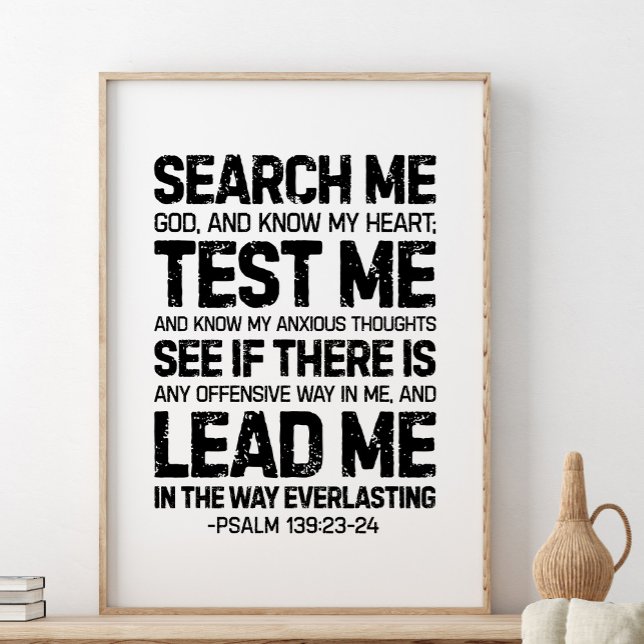 Search Me God And Know My Heart, Psalm 139:23-24 Poster (Creator Uploaded)