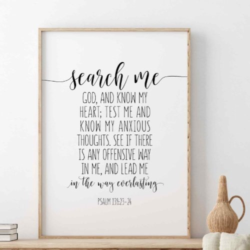 Search Me God And Know My Heart Psalm 13923_24 Poster