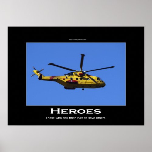 Search  Rescue Helicopter Motivational Poster