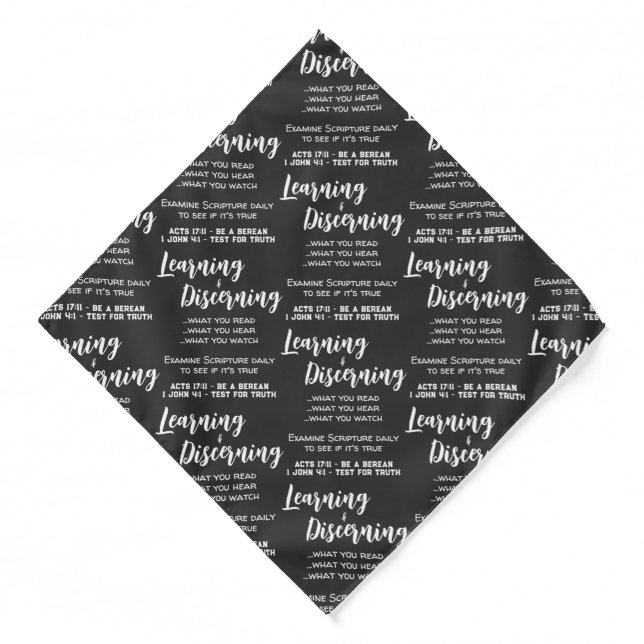 Search Scripture Black Bandana (Front)