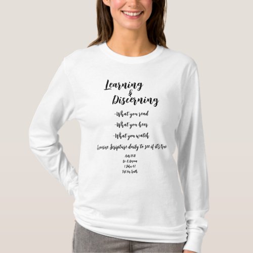 Search Scripture Learn  Discern Long Sleeve T_Shirt