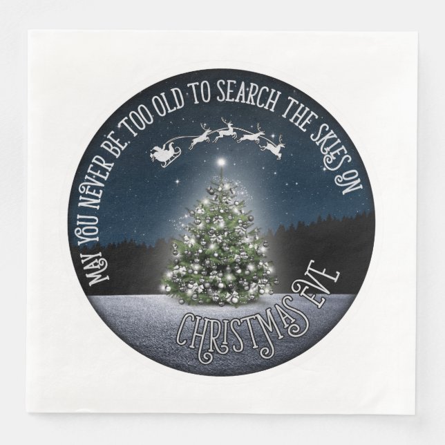 Search the Skies on Christmas Eve Paper Dinner Napkins (Front)