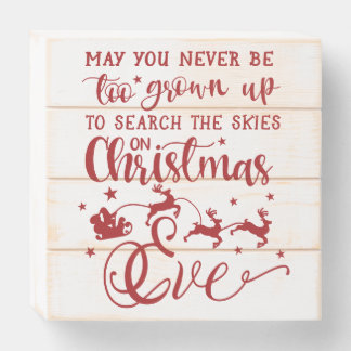 Search the Skies On Christmas Eve Wooden Box Sign