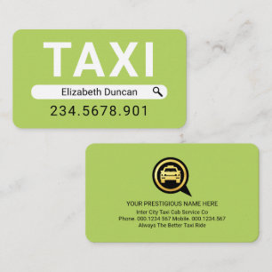 Search Your Name Taxi Driver Business Card