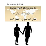 Searched World & Found You Personalized WEDDING Canvas Print<br><div class="desc">I Searched The World & Finally Found You World Map Personalized Art for your home. Hang this canvas print over your bed for a very romantic sentiment. The ideal gift for Wedding or Anniversary.</div>