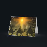 Searching For 3 Wise Men"  Card<br><div class="desc">Whether they celebrate Christmas, Hanukkah, or Kwanzaa, THIS beautiful card hits at the heart of what's wrong with this world: "Some say that a MIRACLE happened, way back when A single shining star guided 3 Wise Men. So let us all now wish for a MIRACLE once again, For without one...</div>