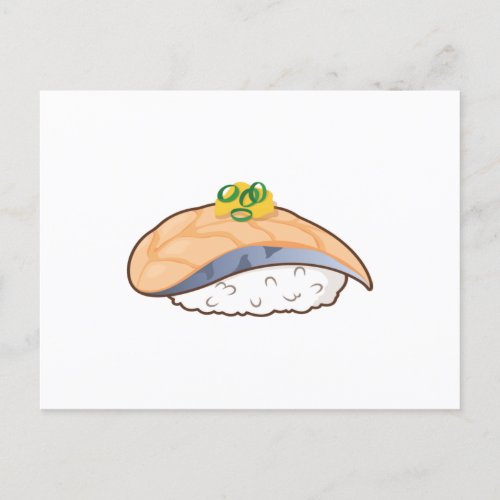 Seared Salmon Sushi _ Kawaii Foodies Postcard