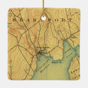 Searsport Maine Map 1915 Ceramic Ornament
