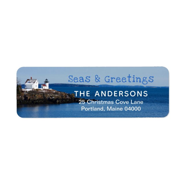 Seas and Greeting Lighthouse Return Address Label (Front)