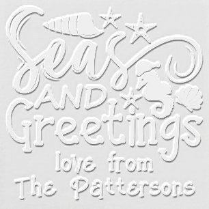 Seas And Greetings Beach Summer Christmas Custom Embosser