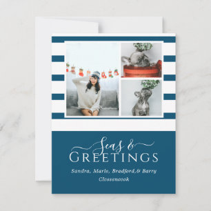 Seas and Greetings  Blue 3 Photo Christmas