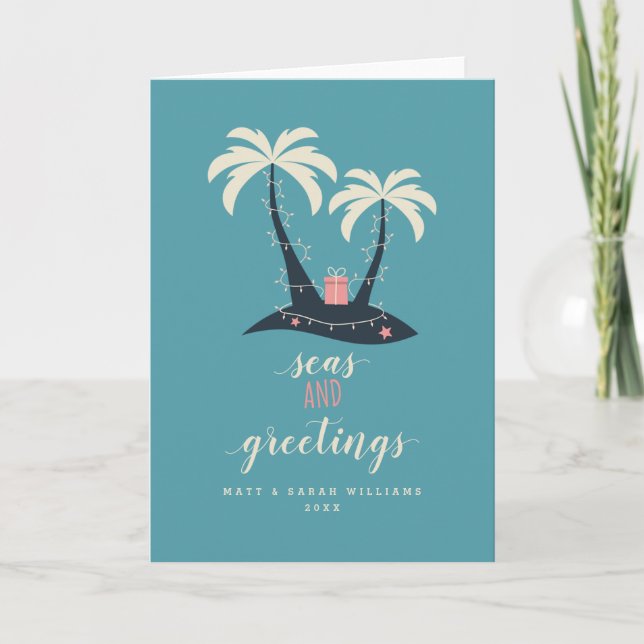 Seas and Greetings Christmas Holiday Card (Front)
