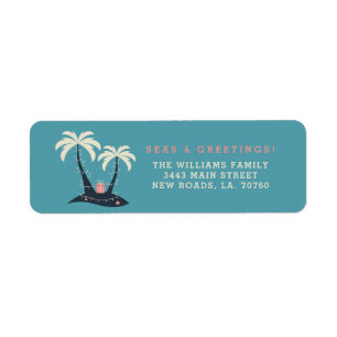 Seas and Greetings Christmas Label