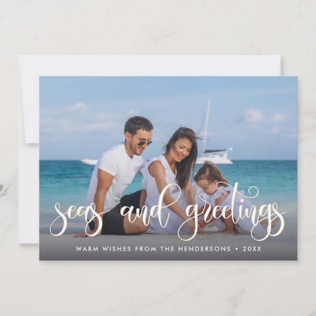 Seas And Greetings | Holiday Photo Card (Front)