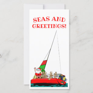 Seas and Greetings Nautical Christmas Card