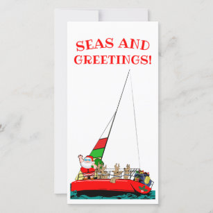Seas and Greetings Nautical Christmas Card