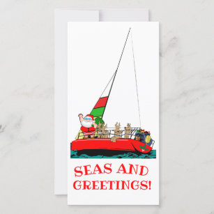 Seas and Greetings Nautical Christmas Card