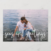 Seas and Greetings | Nautical Holiday Photo Card
