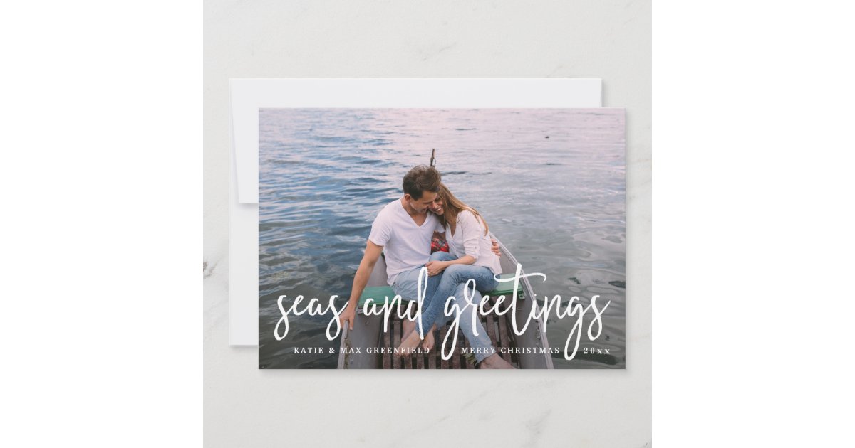 Seas And Greetings Nautical Holiday Photo Card 0326