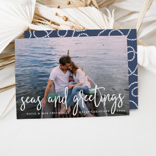 Seas and Greetings Nautical Holiday Photo Card