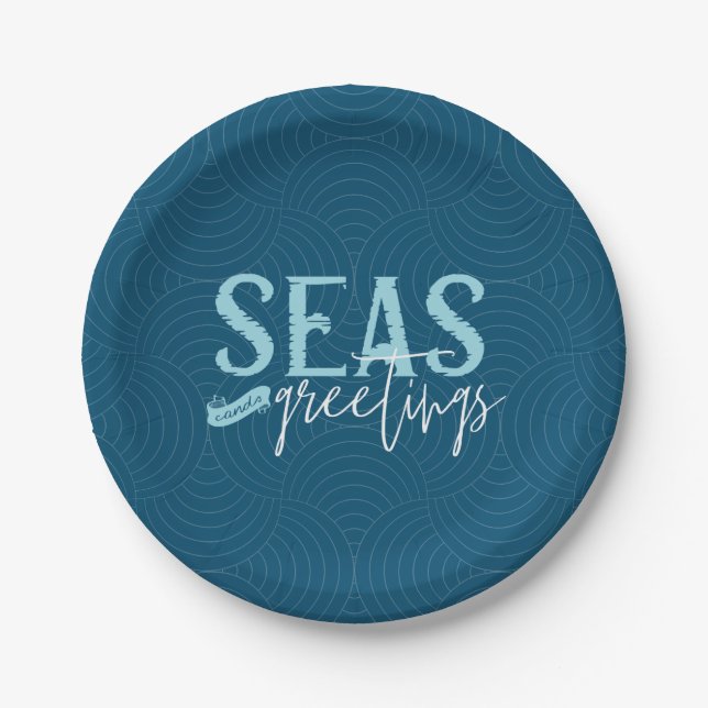 Seas And Greetings  Paper Plate (Front)