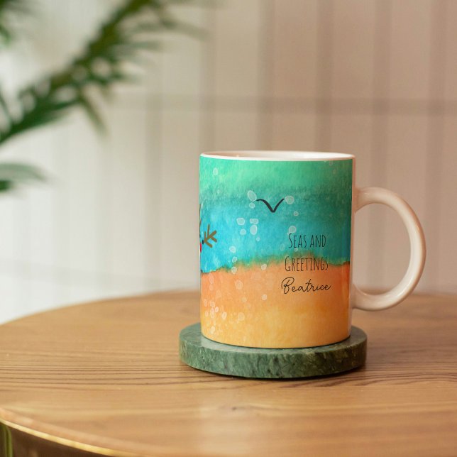 Seas and Greetings Personalized Christmas Coffee Mug (Creator Uploaded)