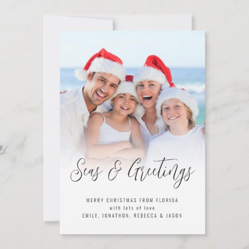 Seas and Greetings Photo Overlay Christmas Holiday Card