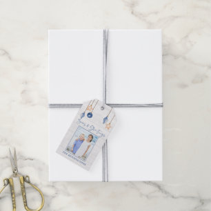 Seas and Greetings Seashell Ornament White Wood Gift Tags