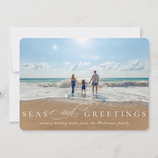 Seas and Greetings Single Photo Nautical Holiday Card | Zazzle.com